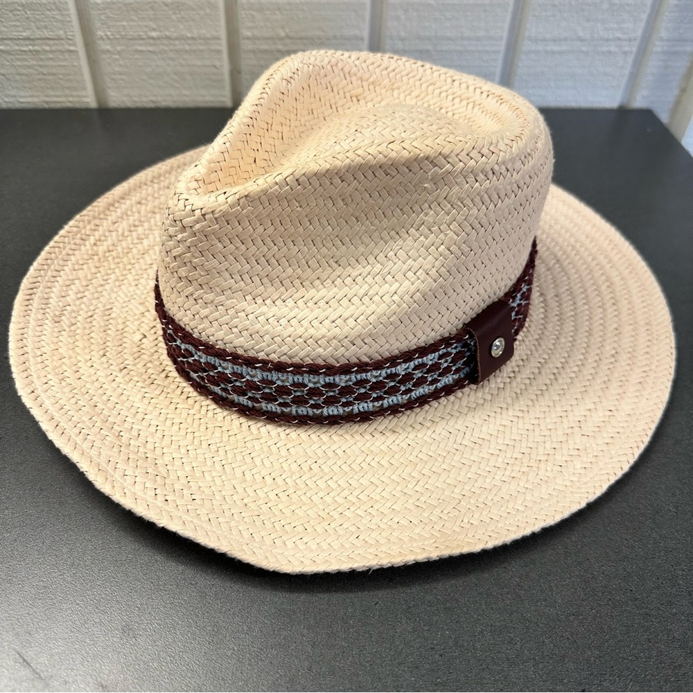 Rag & Bone Packable Net Band Fedora Straw Hat Size S Retail $225 EUC Preowned